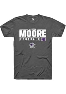 Austin Moore  K-State Wildcats Grey Rally NIL Stacked Box Short Sleeve T Shirt