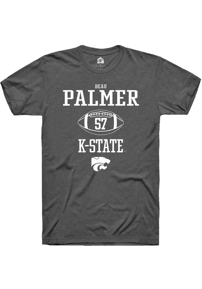 Beau Palmer K-State Wildcats Grey Rally NIL Sport Icon Short Sleeve T Shirt
