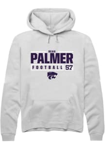 Beau Palmer Rally Mens White K-State Wildcats NIL Stacked Box Hooded Sweatshirt