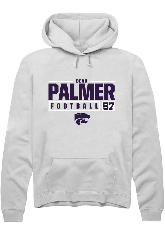 Beau Palmer Rally K-State Wildcats Mens White NIL Stacked Box Long Sleeve Hoodie