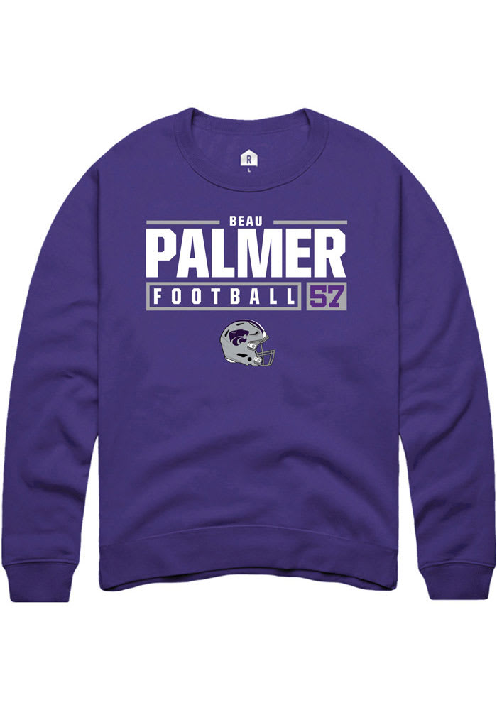 Beau Palmer Rally K-State Wildcats Mens Purple NIL Stacked Box Long Sleeve Crew Sweatshirt