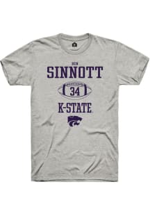 Ben Sinnott  K-State Wildcats Ash Rally NIL Sport Icon Short Sleeve T Shirt