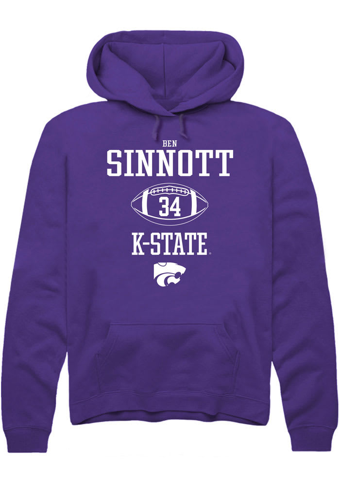 Ben Sinnott Rally K-State Wildcats Mens Purple NIL Sport Icon Long Sleeve Hoodie