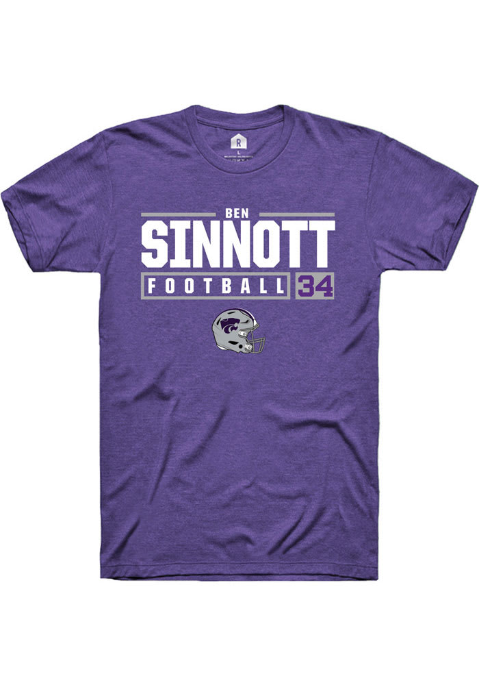 Ben Sinnott K-State Wildcats Purple Rally NIL Stacked Box Short Sleeve T Shirt