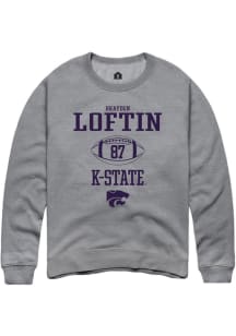 Brayden Loftin Rally Mens Graphite K-State Wildcats NIL Sport Icon Crew Sweatshirt