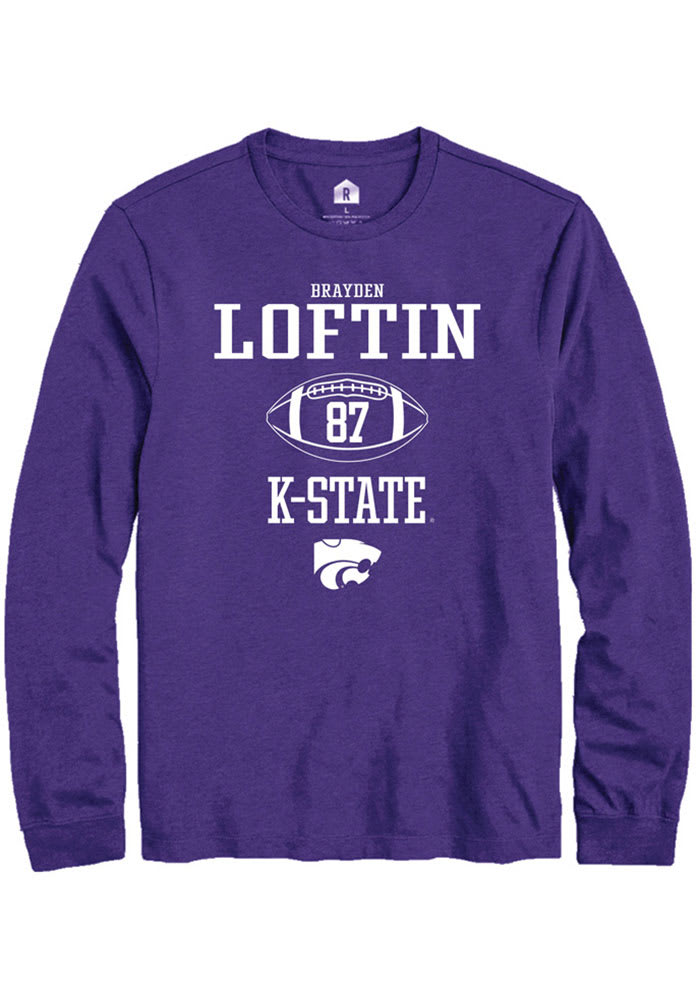 Brayden Loftin K-State Wildcats Purple Rally NIL Sport Icon Long Sleeve T Shirt
