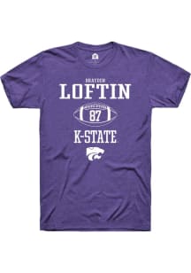 Brayden Loftin Purple K-State Wildcats NIL Sport Icon Short Sleeve T Shirt