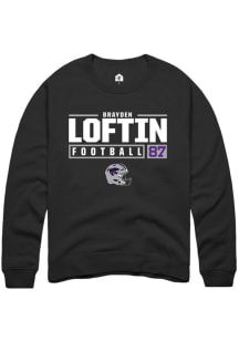 Brayden Loftin Rally Mens Black K-State Wildcats NIL Stacked Box Crew Sweatshirt