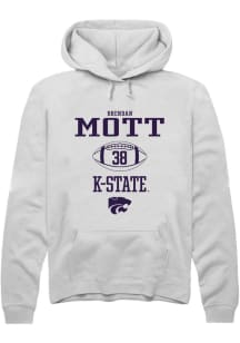 Brendan Mott Rally Mens White K-State Wildcats NIL Sport Icon Hooded Sweatshirt