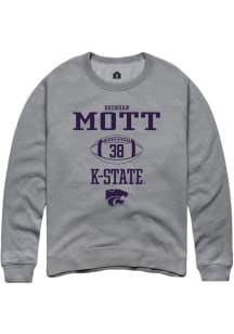 Brendan Mott Rally Mens Graphite K-State Wildcats NIL Sport Icon Crew Sweatshirt