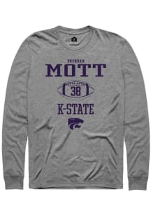 Brendan Mott Rally Mens Graphite K-State Wildcats NIL Sport Icon Tee