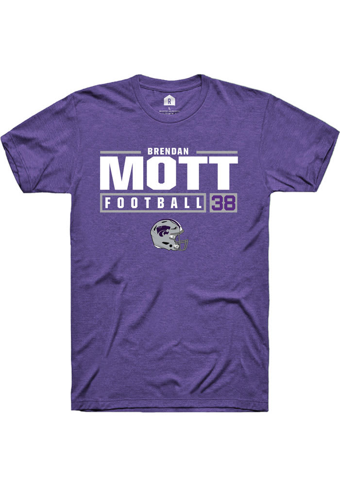 Brendan Mott K-State Wildcats Purple Rally NIL Stacked Box Short Sleeve T Shirt