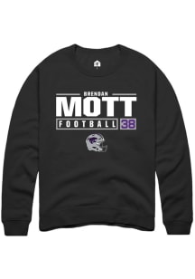 Brendan Mott Rally Mens Black K-State Wildcats NIL Stacked Box Crew Sweatshirt