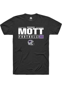 Brendan Mott Black K-State Wildcats NIL Stacked Box Short Sleeve T Shirt