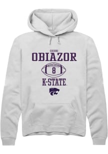 Chiddi Obiazor Rally Mens White K-State Wildcats NIL Sport Icon Hooded Sweatshirt