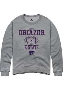 Chiddi Obiazor Rally Mens Graphite K-State Wildcats NIL Sport Icon Crew Sweatshirt