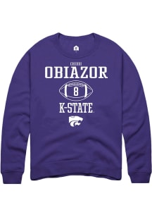 Chiddi Obiazor Rally Mens Purple K-State Wildcats NIL Sport Icon Crew Sweatshirt