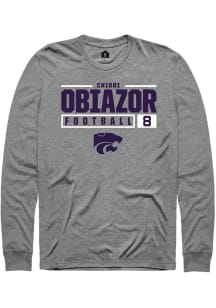 Chiddi Obiazor Rally Mens Graphite K-State Wildcats NIL Stacked Box Tee