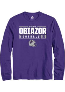 Chiddi Obiazor Rally Mens Purple K-State Wildcats NIL Stacked Box Tee