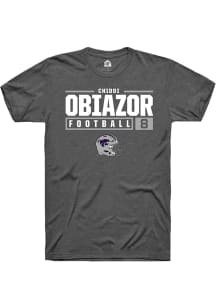 Chiddi Obiazor Dark Grey K-State Wildcats NIL Stacked Box Short Sleeve T Shirt