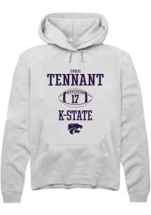 Chris Tennant Rally Mens White K-State Wildcats NIL Sport Icon Hooded Sweatshirt