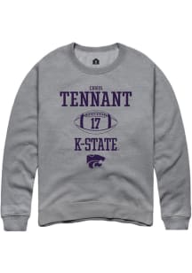 Chris Tennant Rally Mens Graphite K-State Wildcats NIL Sport Icon Crew Sweatshirt