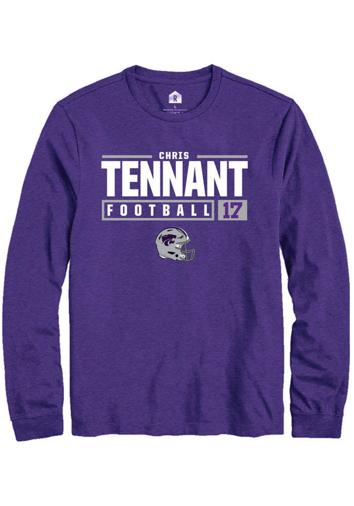 Chris Tennant K-State Wildcats Purple Rally NIL Stacked Box Long Sleeve T Shirt