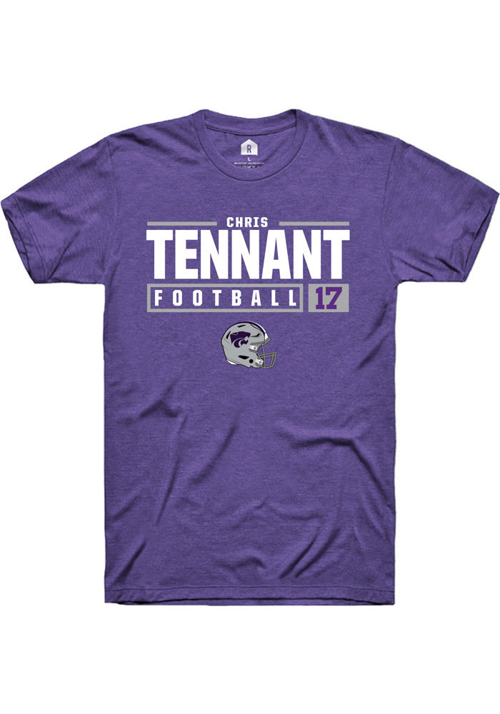 Chris Tennant K-State Wildcats Purple Rally NIL Stacked Box Short Sleeve T Shirt