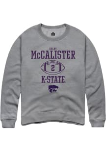 Colby McCalister Rally Mens Graphite K-State Wildcats NIL Sport Icon Crew Sweatshirt