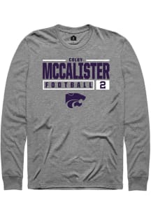 Colby McCalister Rally Mens Graphite K-State Wildcats NIL Stacked Box Tee