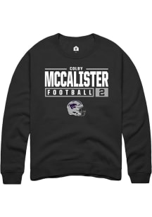 Colby McCalister Rally Mens Black K-State Wildcats NIL Stacked Box Crew Sweatshirt