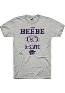 Cooper Beebe  K-State Wildcats Grey Rally NIL Sport Icon Short Sleeve T Shirt