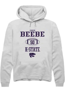 Cooper Beebe  Rally K-State Wildcats Mens White NIL Sport Icon Long Sleeve Hoodie