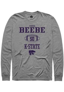 Cooper Beebe  K-State Wildcats Graphite Rally NIL Sport Icon Long Sleeve T Shirt