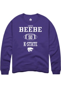 Cooper Beebe  Rally K-State Wildcats Mens Purple NIL Sport Icon Long Sleeve Crew Sweatshirt