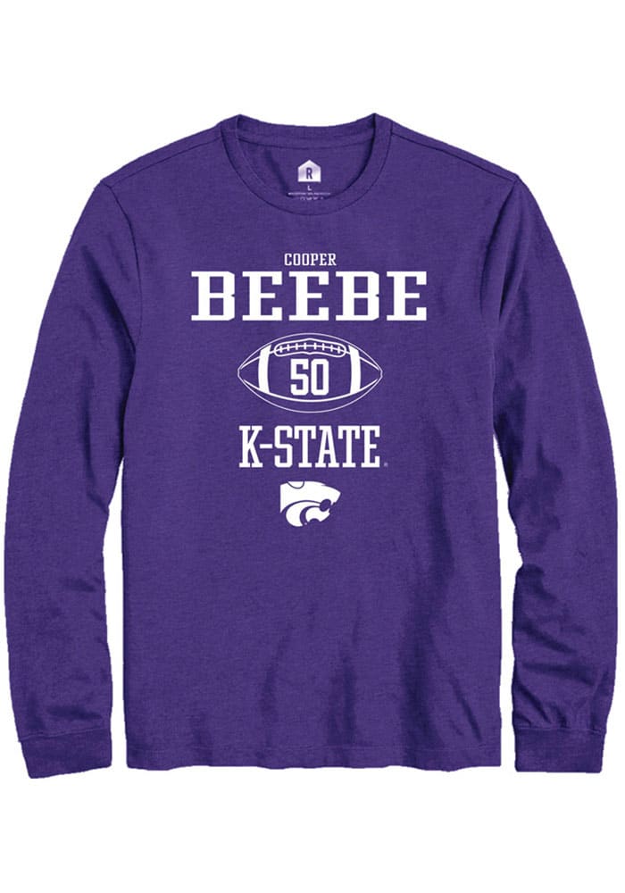 Cooper Beebe K-State Wildcats Purple Rally NIL Sport Icon Long Sleeve T Shirt