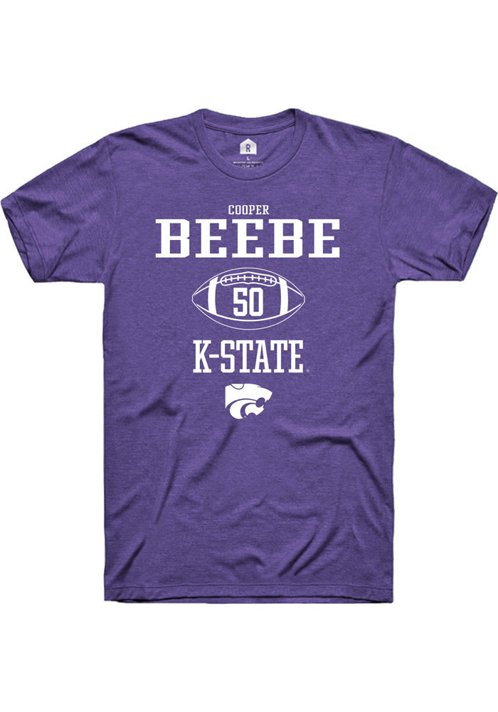 Cooper Beebe K-State Wildcats Purple Rally NIL Sport Icon Short Sleeve T Shirt