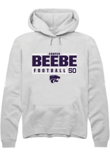 Cooper Beebe  Rally K-State Wildcats Mens White NIL Stacked Box Long Sleeve Hoodie