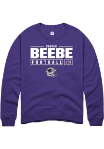 Cooper Beebe  Rally K-State Wildcats Mens Purple NIL Stacked Box Long Sleeve Crew Sweatshirt