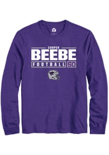 Cooper Beebe  K-State Wildcats Purple Rally NIL Stacked Box Long Sleeve T Shirt