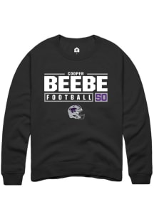Cooper Beebe  Rally K-State Wildcats Mens Black NIL Stacked Box Long Sleeve Crew Sweatshirt