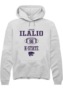 Damian Ilalio Rally Mens White K-State Wildcats NIL Sport Icon Hooded Sweatshirt