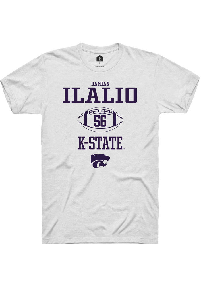 Damian Ilalio K-State Wildcats White Rally NIL Sport Icon Short Sleeve T Shirt