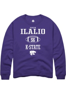 Damian Ilalio Rally Mens Purple K-State Wildcats NIL Sport Icon Crew Sweatshirt