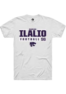 Damian Ilalio White K-State Wildcats NIL Stacked Box Short Sleeve T Shirt