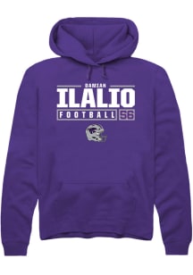 Damian Ilalio Rally Mens Purple K-State Wildcats NIL Stacked Box Hooded Sweatshirt