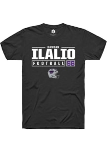 Damian Ilalio Black K-State Wildcats NIL Stacked Box Short Sleeve T Shirt