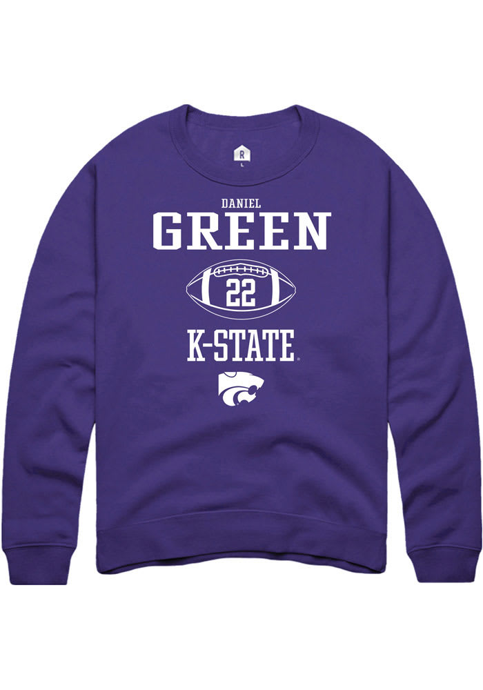 Daniel Green Rally K-State Wildcats Mens Purple NIL Sport Icon Long Sleeve Crew Sweatshirt