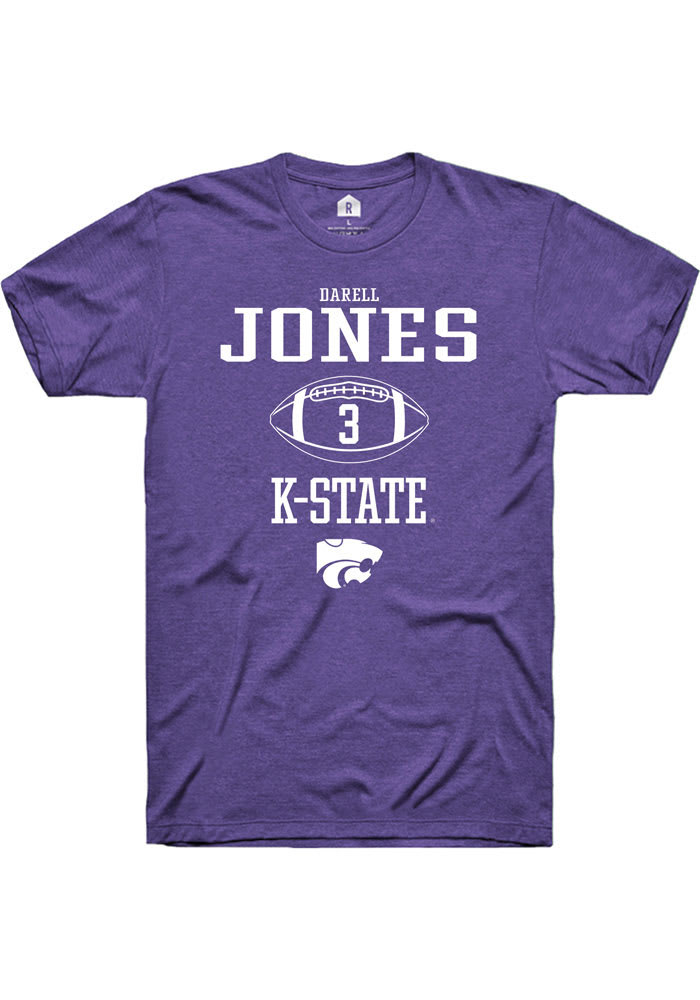 Darell Jones K-State Wildcats Purple Rally NIL Sport Icon Short Sleeve T Shirt