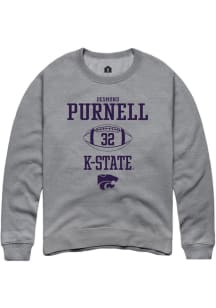 Desmond Purnell Rally Mens Graphite K-State Wildcats NIL Sport Icon Crew Sweatshirt